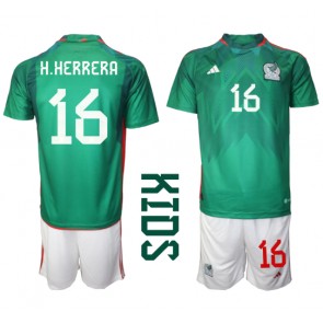 Maillot de foot Mexique Hector Herrera #16 Domicile enfant Monde 2022 Manches Courte (+ pantalon court)